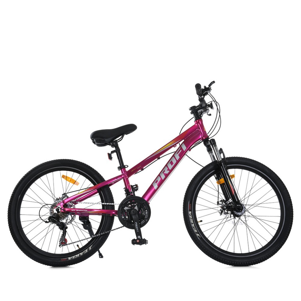 Велосипед PROF1 MTB2601-3, 26 дюймов, алюминиевая рама 13 Shimano 21SP фуксия