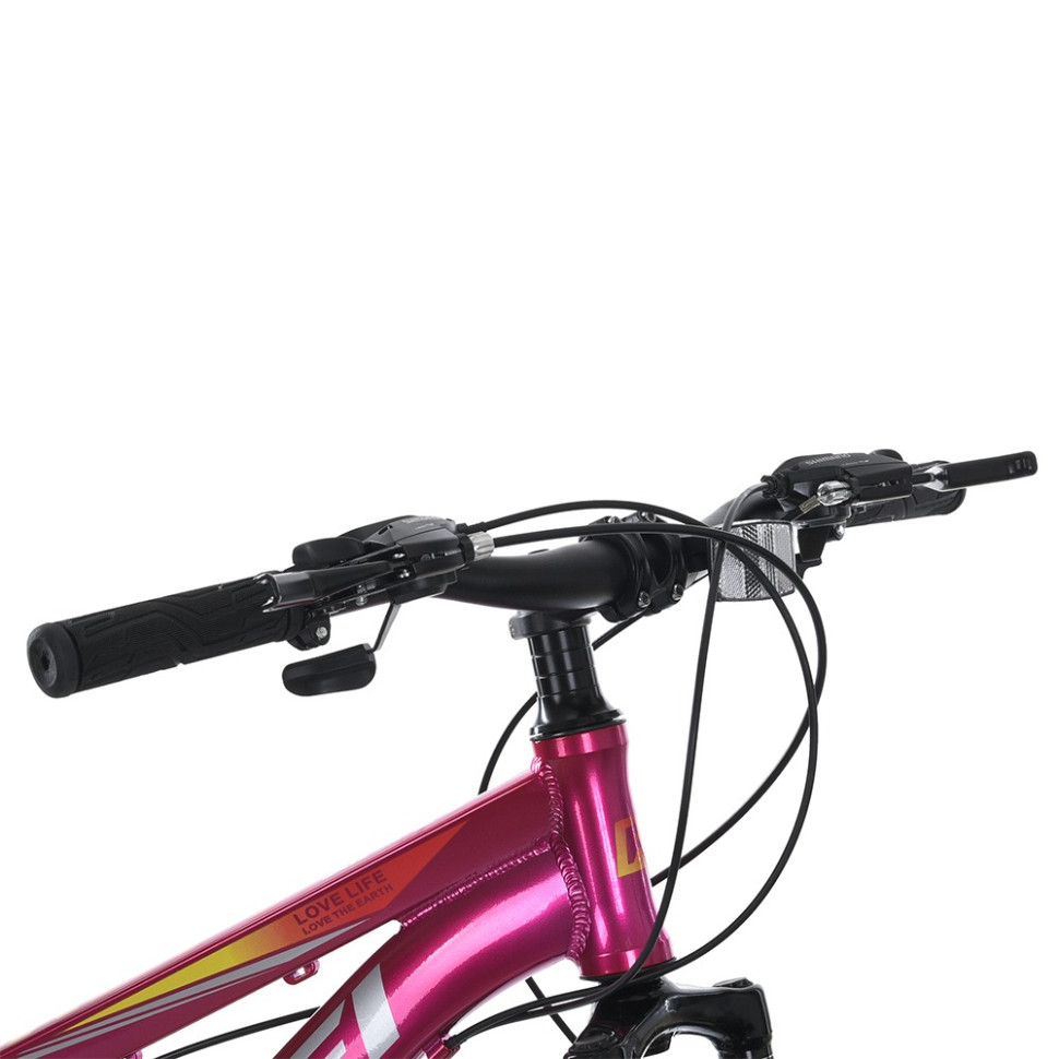Велосипед PROF1 MTB2601-3, 26 дюймов, алюминиевая рама 13 Shimano 21SP фуксия