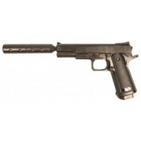 Игрушечный пистолет "Colt 1911 с глушителем" Galaxy G053B Пластиковый