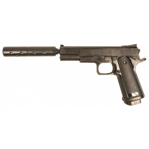 Іграшковий пістолет "Colt 1911 з глушником" Galaxy G053B Пластиковий по цене 313 грн.