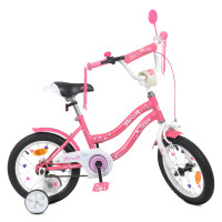 Велосипед дитячий PROF1 Y1491 14 дюймів, рожевий