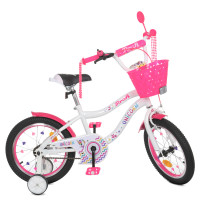 Велосипед дитячий PROF1 Y18244-1 18 дюймів, біло-малиновий