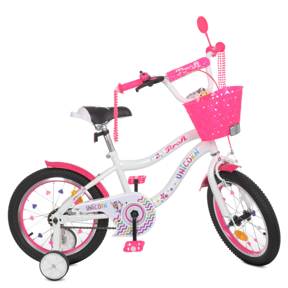 Велосипед дитячий PROF1 Y18244-1 18 дюймів, біло-малиновий по цене 4 057 грн.