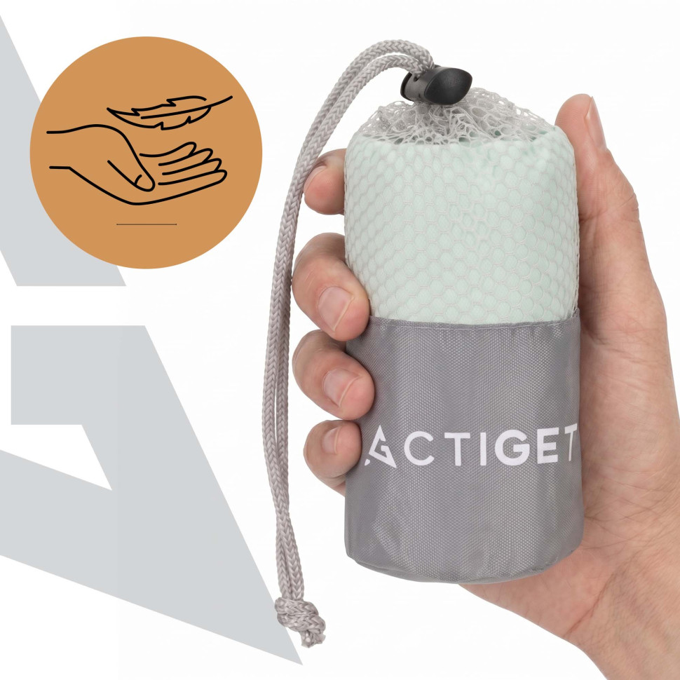 Рушник спортивний Actiget ACT0185 Mint, з мікрофібри 80x40 см