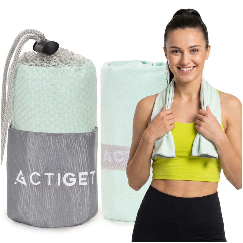 Рушник спортивний Actiget ACT0185 Mint, з мікрофібри 80x40 см