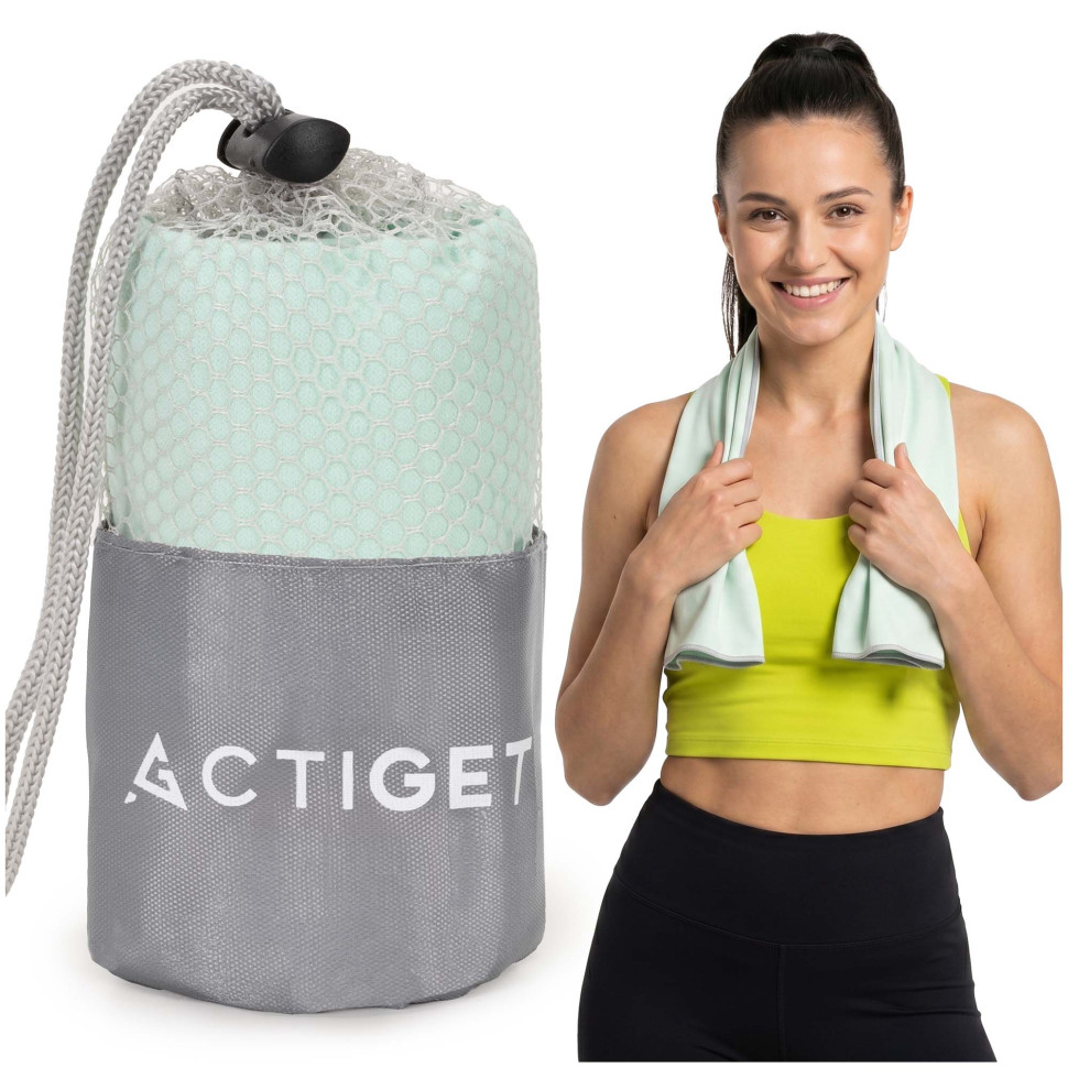 Рушник спортивний Actiget ACT0185 Mint, з мікрофібри 80x40 см