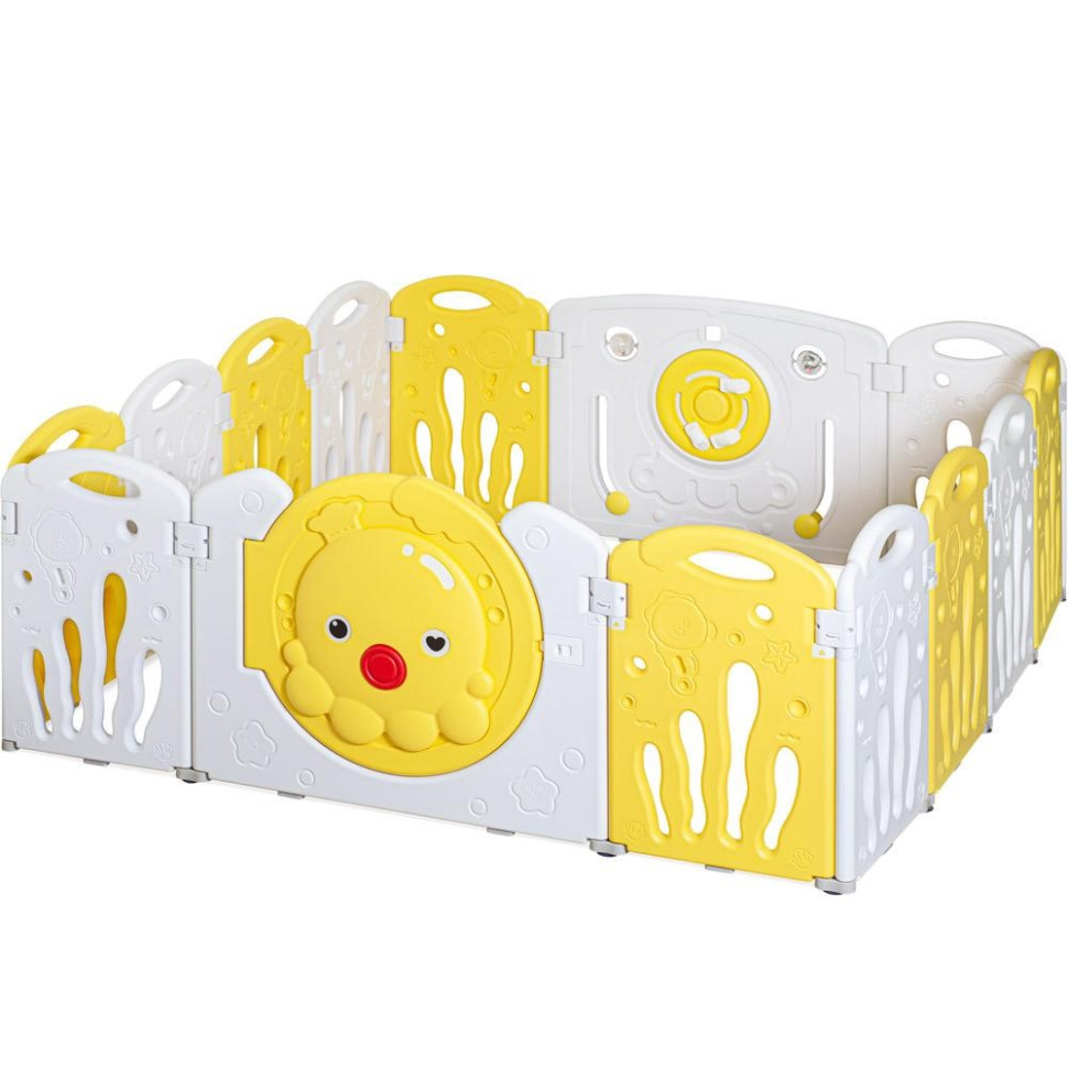 Дитячий манеж Kraken Mealux KD-C121 Yellow модульна конструкція, жовтий