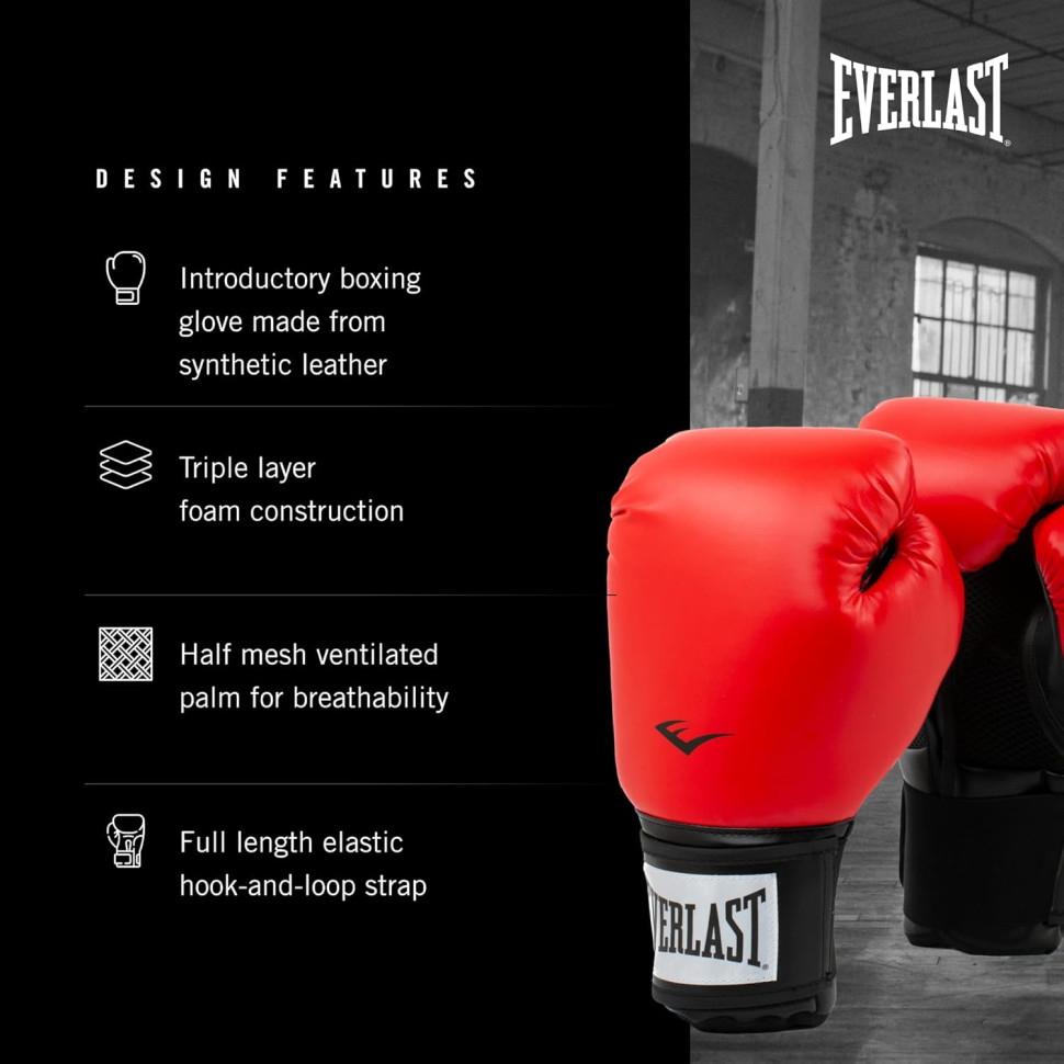 Боксерские перчатки PROSTYLE 2 BOXING GLOVE Everlast P00003082 красный 8 унций