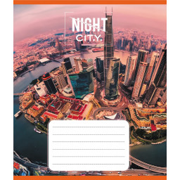Тетрадь ученическая "Ночной город" Leader 036-570182K-1 в клеточку, 36 листов