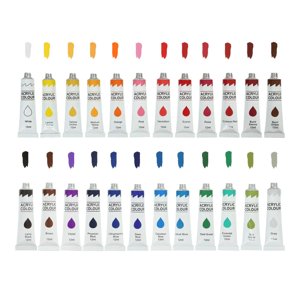 Набор акриловых красок ArtLine ZiBi ZB.6664, 24 цвета по 12 мл