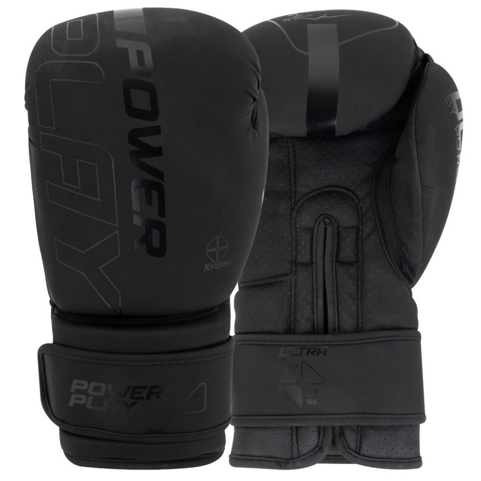 Боксерские перчатки 3024 Ultra Mat PowerPlay PP_3024_8oz_Black, размер 8 унций