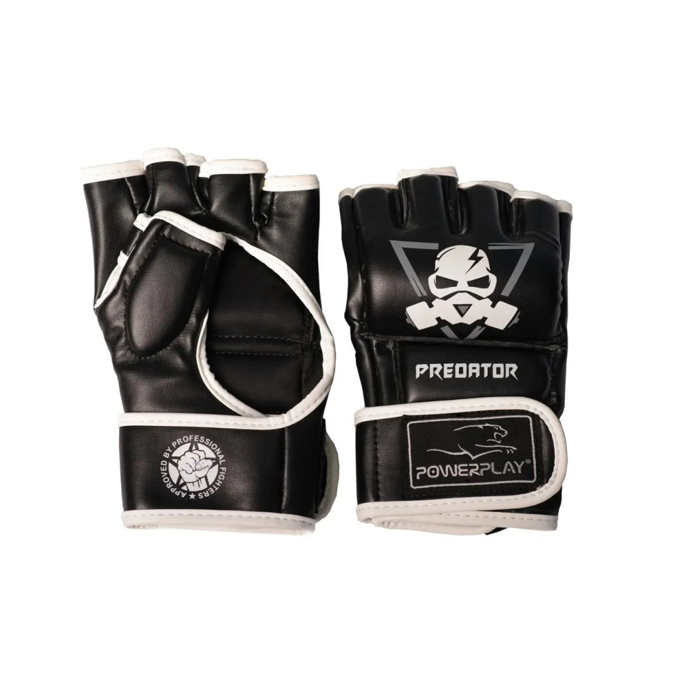 Перчатки для MMA PowerPlay PP_3056А_M_Black, Черно-Белые M