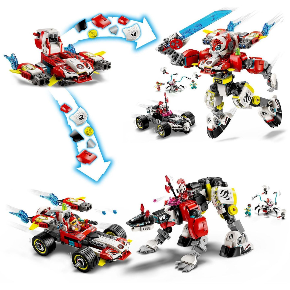 Конструктор LEGO DREAMZzz Робот-тигр Купера та Хот-род авто Зеро 71497, 1006 деталей