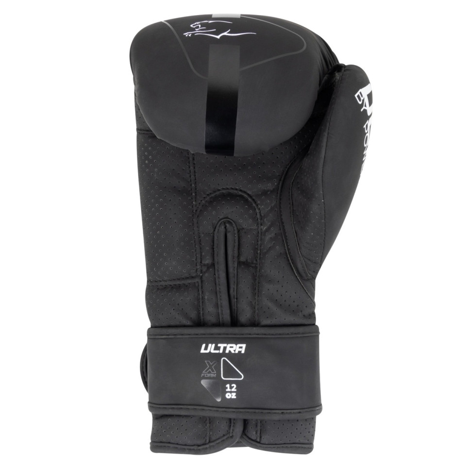 Боксерські рукавички 3024 Ultra Mat PowerPlay PP_3024_12oz_Bl/White, Чорно-Білі 12 унцій