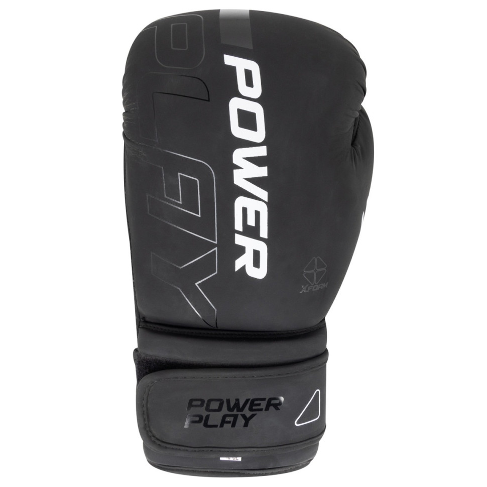 Боксерські рукавички 3024 Ultra Mat PowerPlay PP_3024_12oz_Bl/White, Чорно-Білі 12 унцій