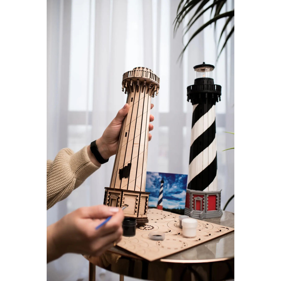 Дерев'яний 3D конструктор маяк Гаттерас (США) Timberplay TMP-010, 88 деталей