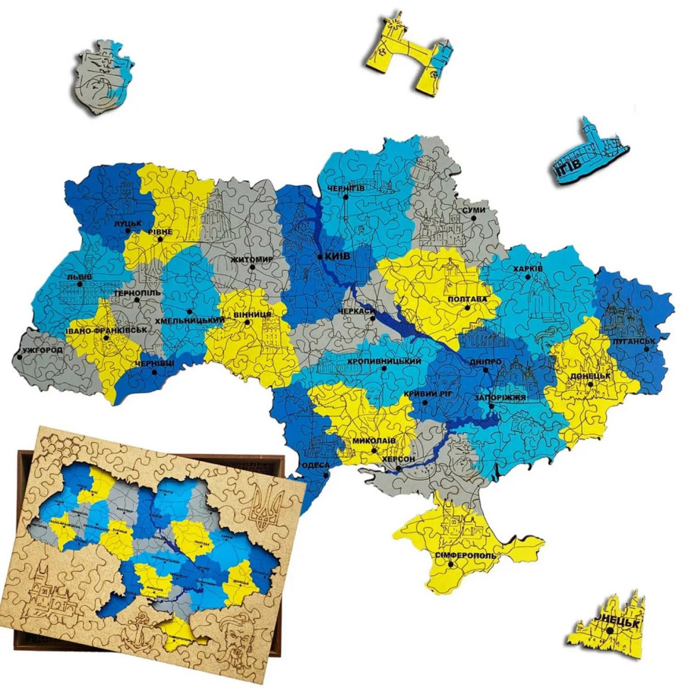 Дерев'яний фігурний пазл 