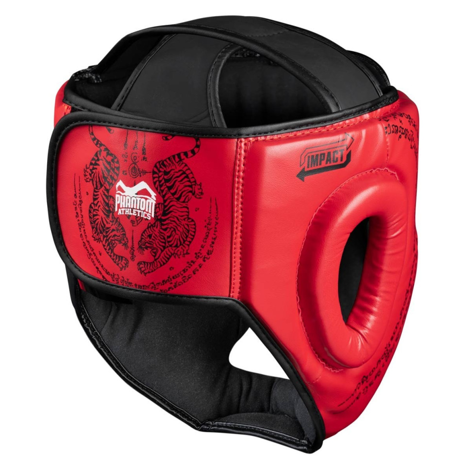Боксерський шолом Muay Thai Full Face Phantom PHHG2682 Red (капа в подарунок)