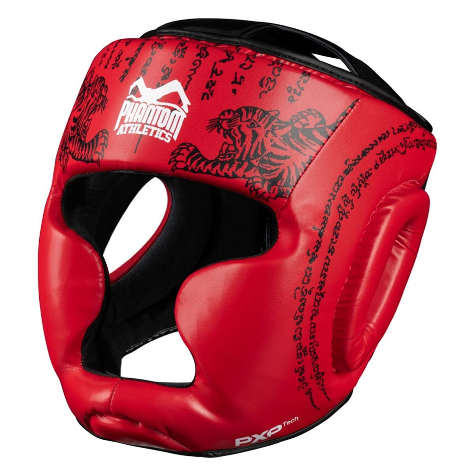 Боксерський шолом Muay Thai Full Face Phantom PHHG2682 Red (капа в подарунок)