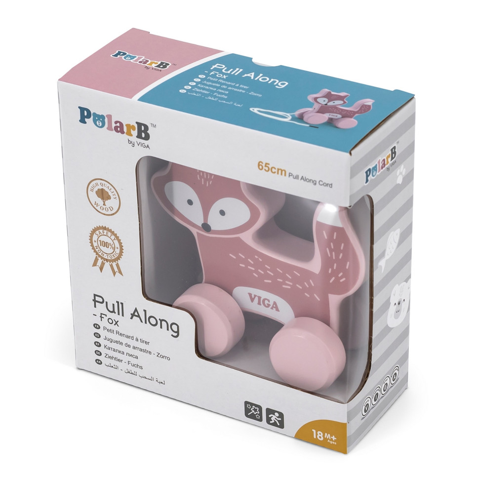 Деревянная каталка Лисичка Viga Toys PolarB 44002 с шнурком