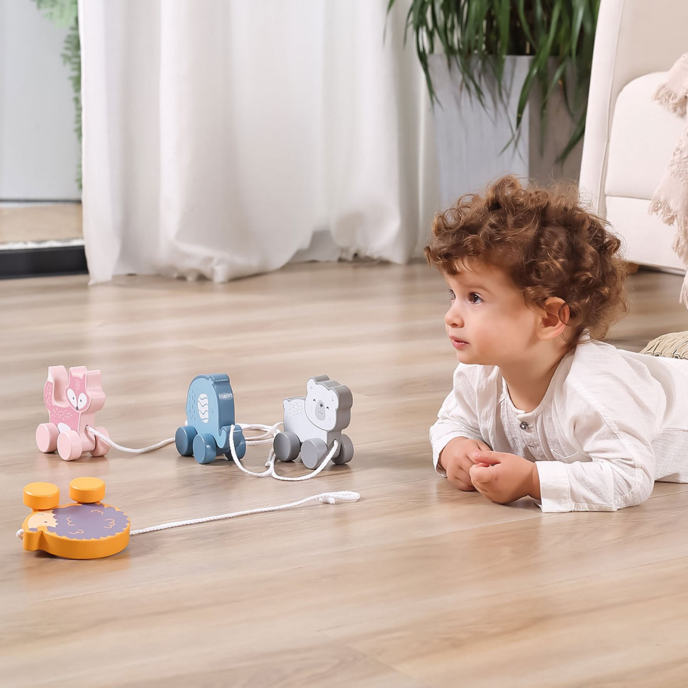 Деревянная каталка Лисичка Viga Toys PolarB 44002 с шнурком