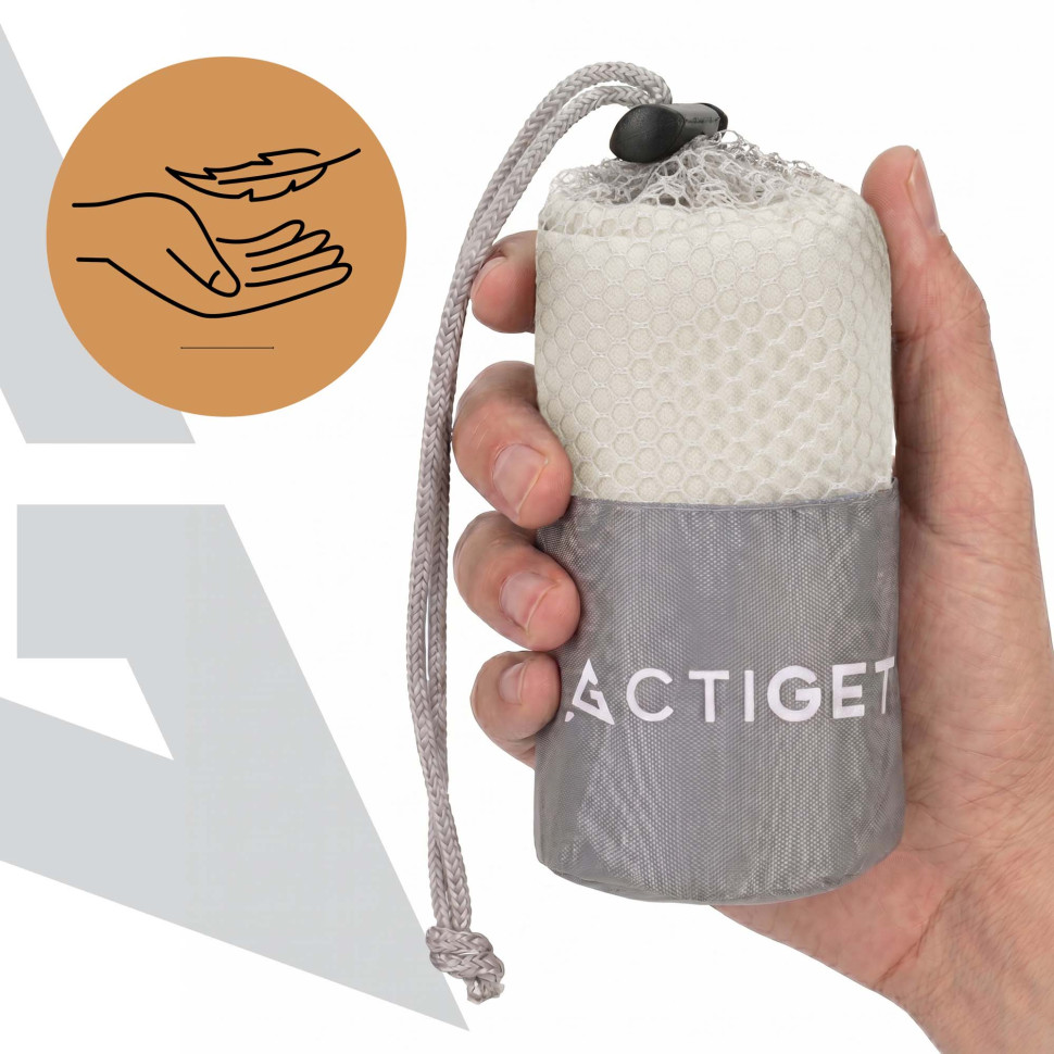 Рушник спортивний Actiget ACT0186 Biege, з мікрофібри 80x40 см