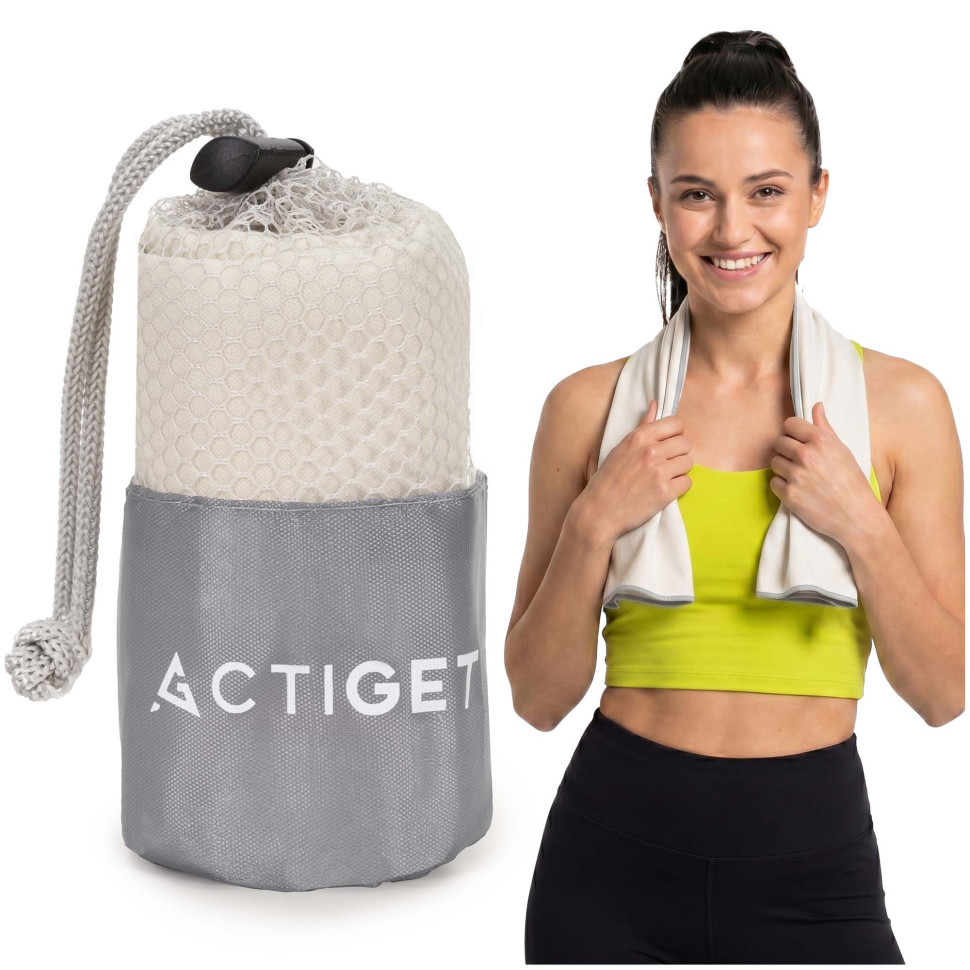 Рушник спортивний Actiget ACT0186 Biege, з мікрофібри 80x40 см