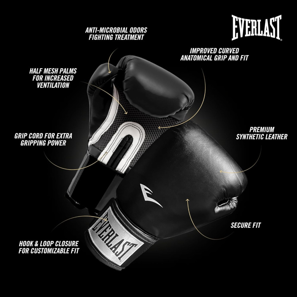 Боксерские перчатки PROSTYLE 2 BOXING GLOVE Everlast P00003076 черный 16 унций