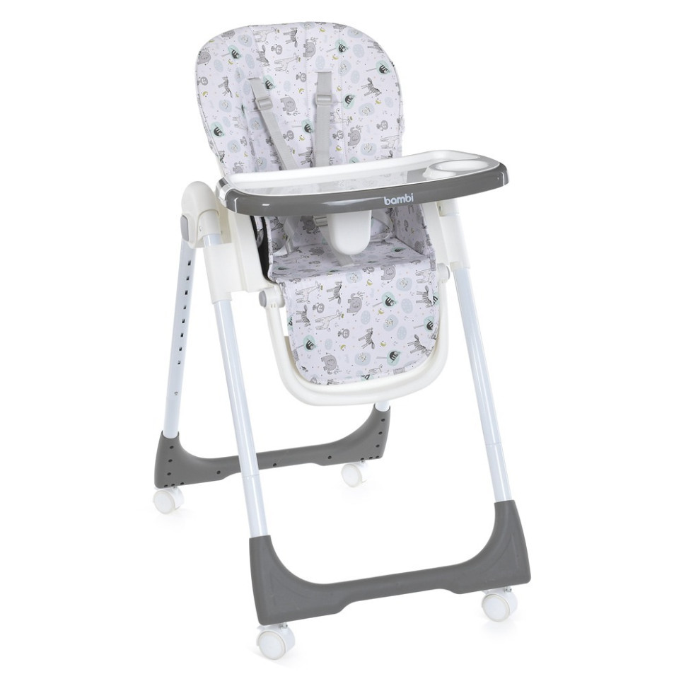 Стільчик Bambi M 5673-11, 5-ти точковий, екошкіра, сірий