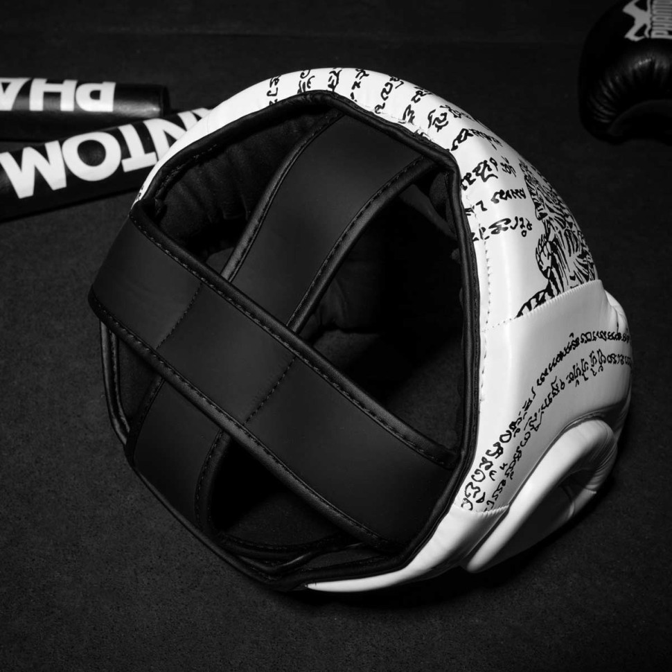 Боксерський шолом Muay Thai Full Face Phantom PHHG2680 White (капа в подарунок)