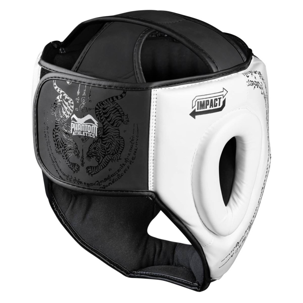 Боксерський шолом Muay Thai Full Face Phantom PHHG2680 White (капа в подарунок)