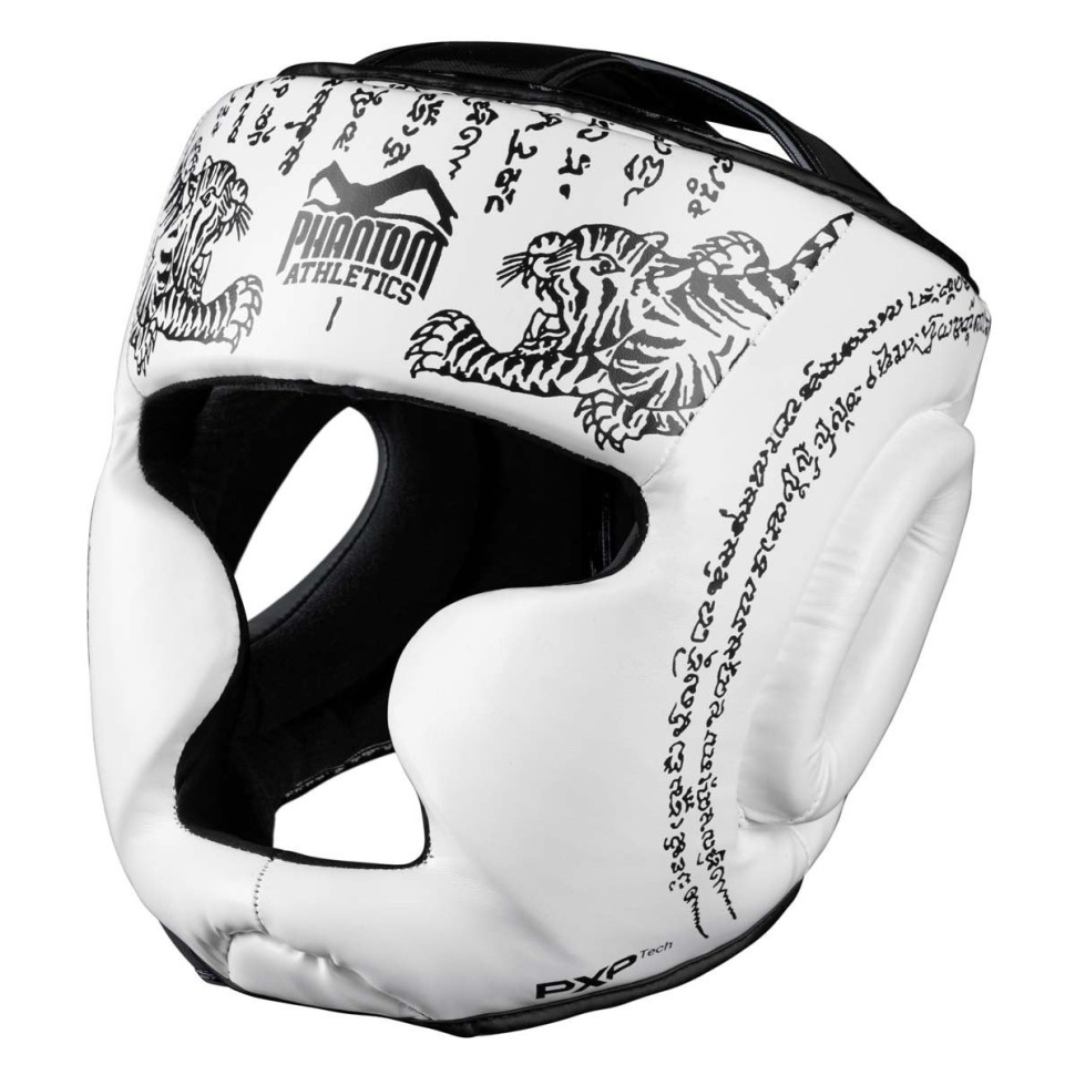 Боксерський шолом Muay Thai Full Face Phantom PHHG2680 White (капа в подарунок)