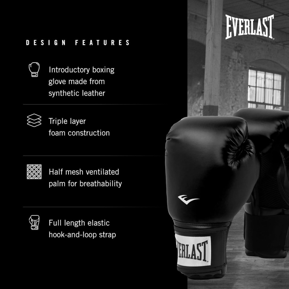 Боксерские перчатки PROSTYLE 2 BOXING GLOVE Everlast P00003072 черный 8 унций