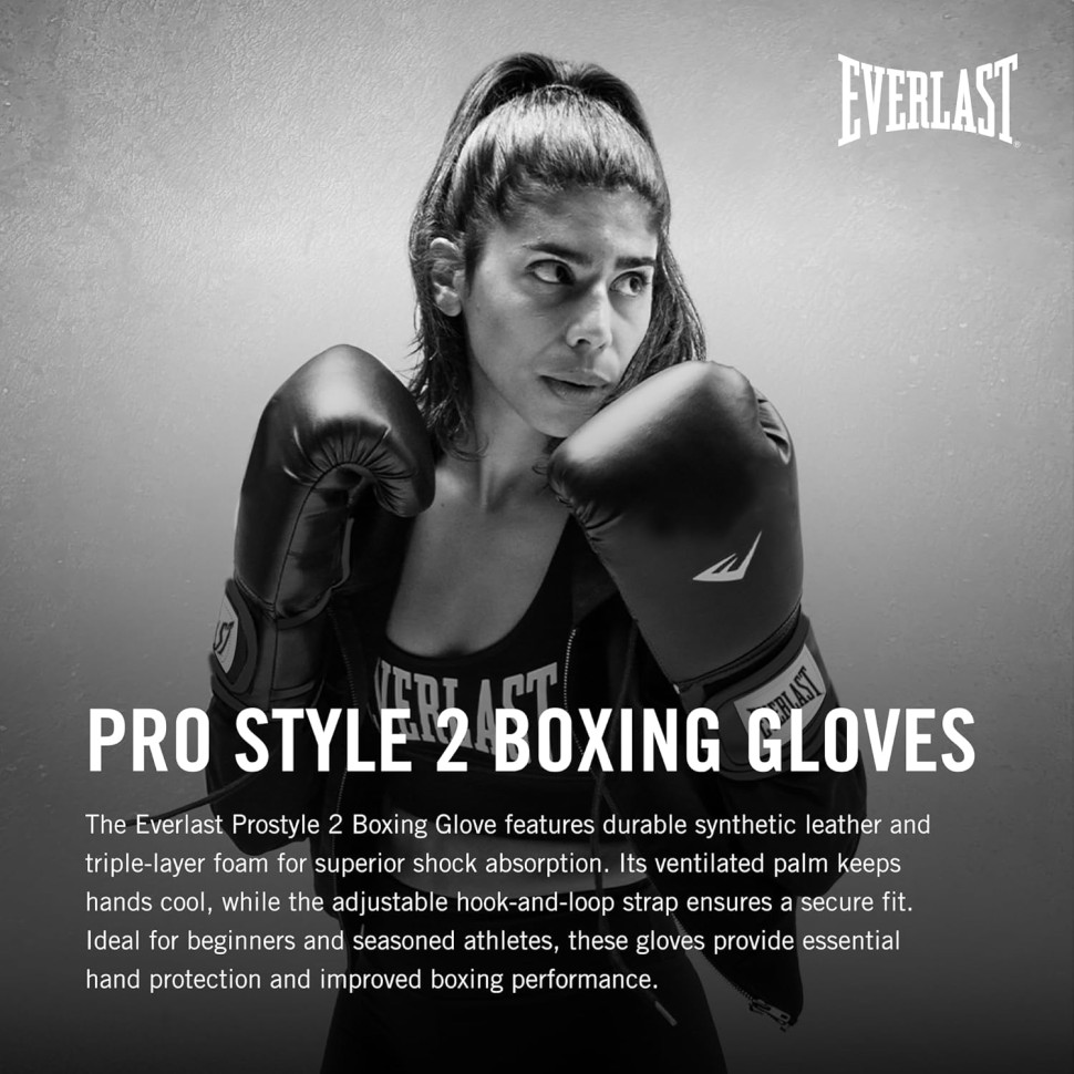 Боксерские перчатки PROSTYLE 2 BOXING GLOVE Everlast P00003072 черный 8 унций