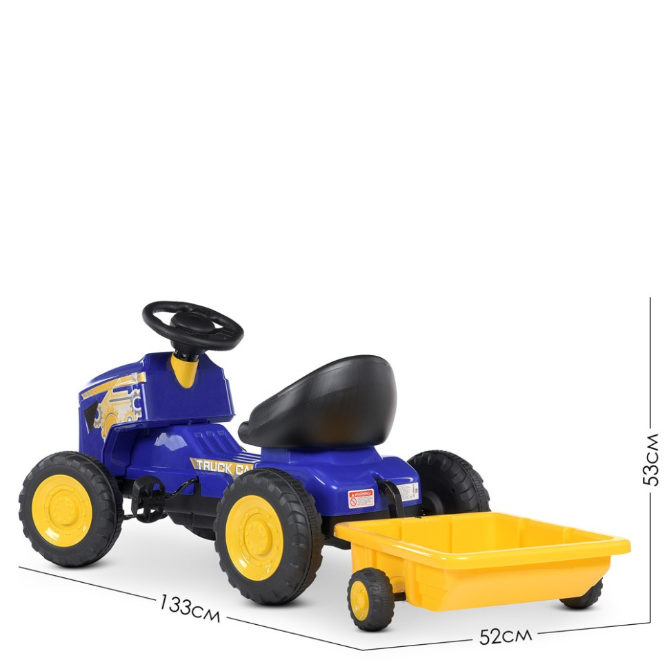 Дитячий трактор Bambi Kart M 4907-4 педальний, ручні гальма, синій
