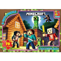 Дитячий пазл "Minecraft" G-Toys MC799 плакат 70 елементів