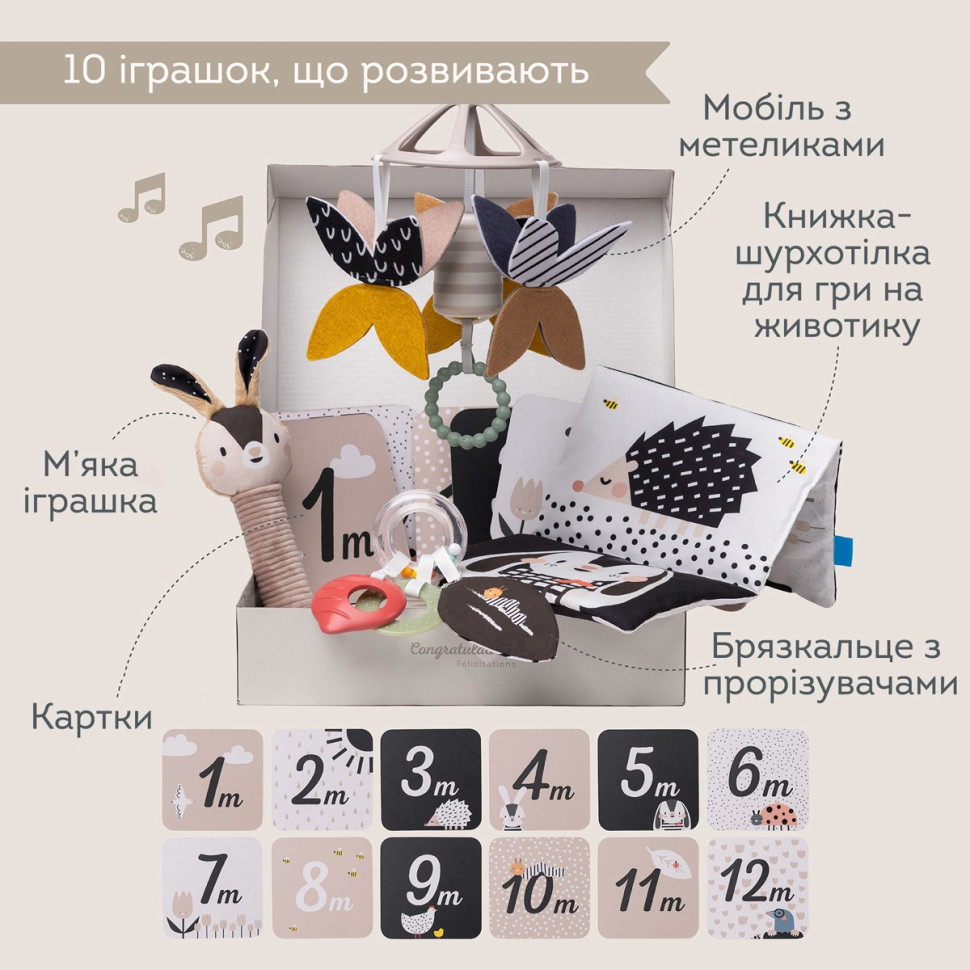 Подарочный набор игрушек для новорожденного 