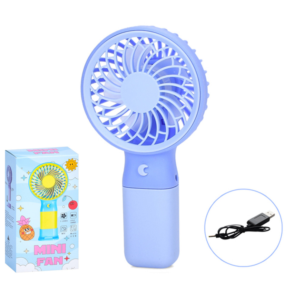 Портативний ручний вентилятор Bambi MK 5609(Violet) з підставкою, 15,5 см, USB