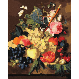 Картина за номерами "Кошик із фруктами" ©Jan van Huysum Ідейка KHO5663, 40х50 см  
