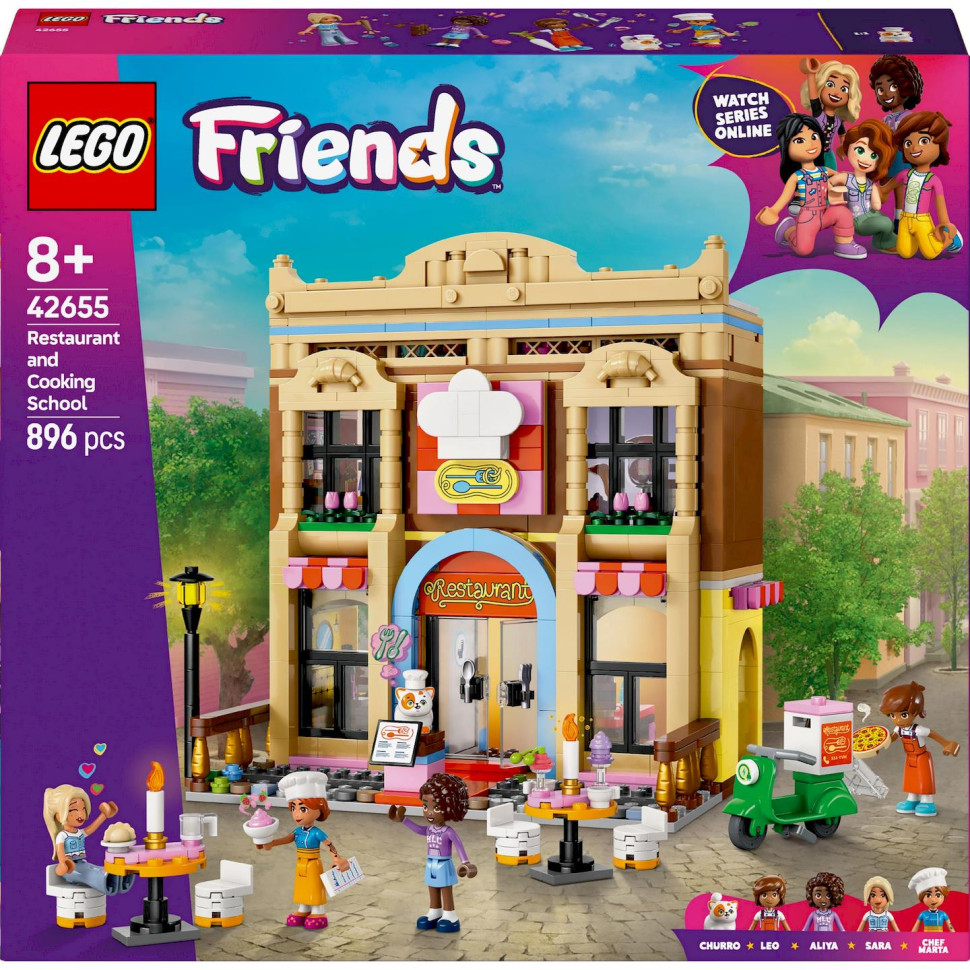 Конструктор LEGO Friends Ресторан і кулінарна школа 42655, 896 деталей