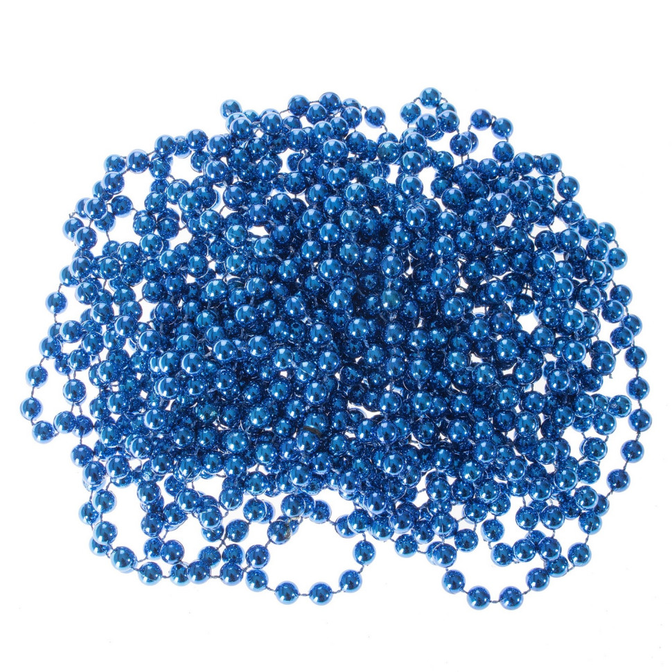 Бусы на елку новогодние Springos CA0059 d=8 мм, 10 м, Blue
