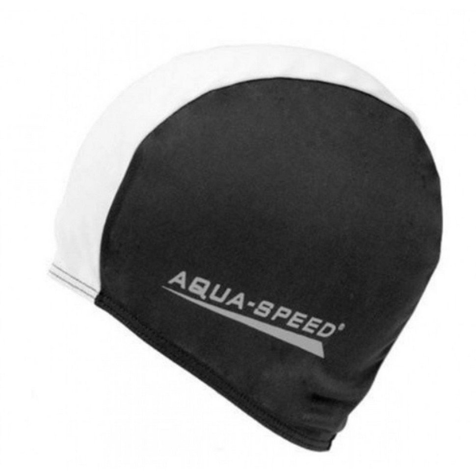 Шапка для плавания POLYESTER CAP 5765 Aqua Speed 091-57 черный, белый, OSFM