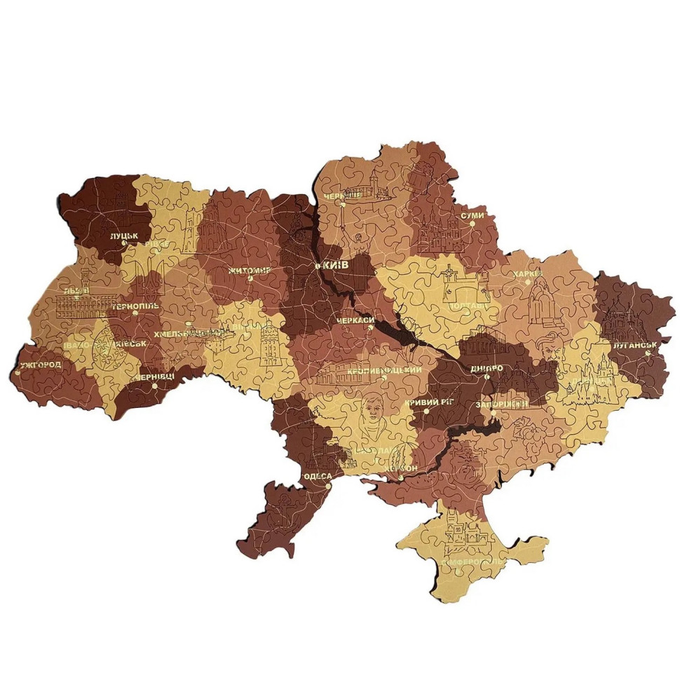Дерев'яний фігурний пазл 