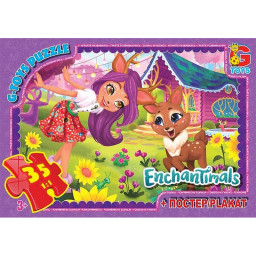 Дитячий пазл "Enchantimals" G-Toys EA211 плакат 35 елементів