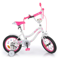 Велосипед дитячий PROF1 Y1494 14 дюймів, рожевий