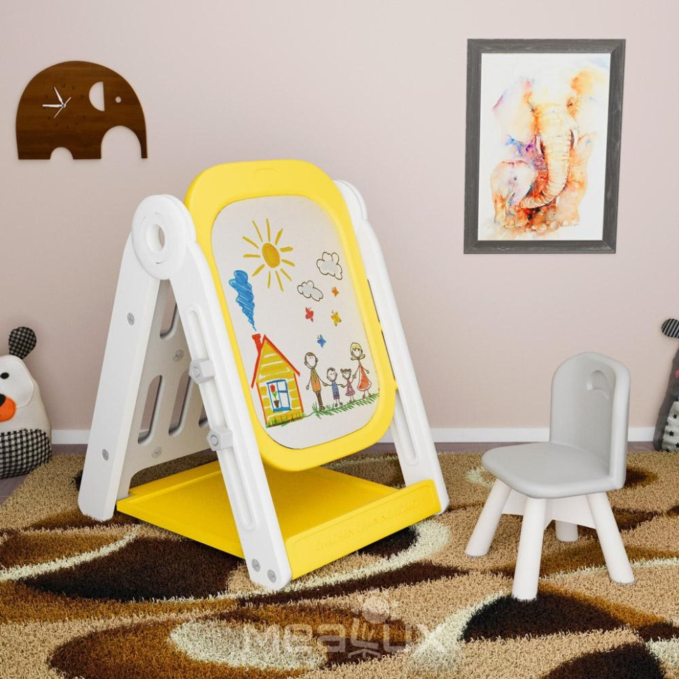 Мольберт для малювання 2в1 Felix Mealux KD-G012 Yellow магнітна дошка