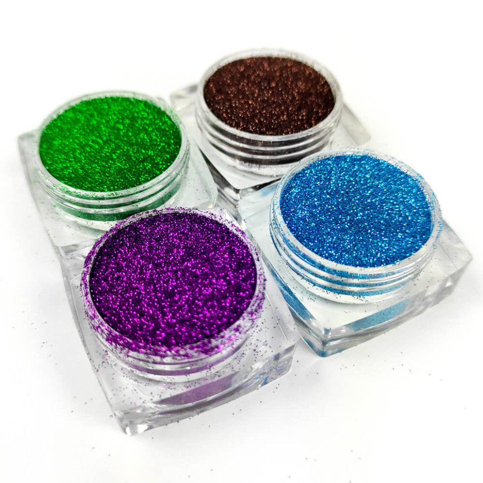 Набір гліттера для біо-тату «Базовий №3» Fresh Tattoo glitter-set-4x-3, 4 кольори 