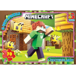 Дитячий пазл "Minecraft" G-Toys MC800 плакат 70 елементів