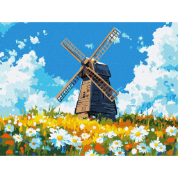 Картина по номерам "Мельница посреди поля" ©art_selena_ua Идейка KHO6399, 30x40 см Картина по номерам "Мельница посреди поля" ©art_selena_ua Идейка KHO6399, 30x40 см