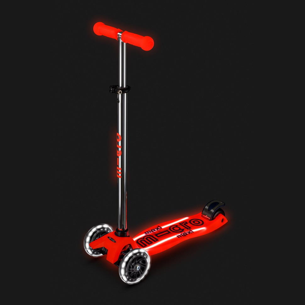 Детский трехколесный самокат Maxi Deluxe Glow LED Plus Micro MMD379 колеса с подсветкой